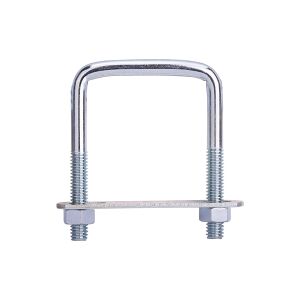 Pozinkovaná svorka na plotový panel s doskou a maticami na stĺpik 80x60 mm 114373235 - Prvok plota