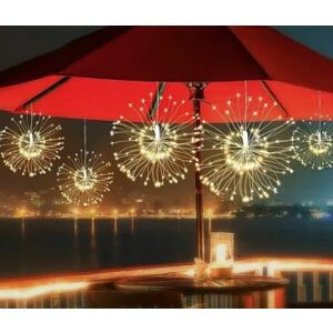 Oświetlenie typu fajerwerków SOLAR, 5 sztuk, ciepły biały, dekoracja zewnętrzna, lampki wiszące, lampki na taras, lampki do ogrodu, lampki sznurkowe - Latarnia słoneczna