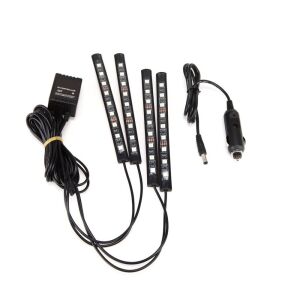 Autó LED szalag alkalmazásvezérléssel, RGB színekkel, környezeti fényekkel az autó belsejében