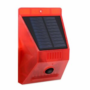 Solárny alarm so snímačom pohybu a diaľkovým ovládaním, 4 pracovné režimy, 129 dB. červeno-čierny
