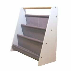 Prijenosna Dječja Polica za Knjige GINGER HOME – Namještaj za Dječju Sobu, Bijelo-Siva Boja