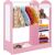 Ružový stojan na oblečenie pre deti GINGER HOME so zrkadlom, policami a vešiakom na oblečenie, topánky a hračky