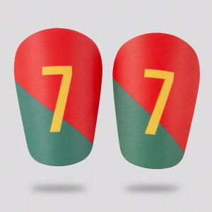 Mini futball védők MBrands, Cristiano 7-es Orange/Green L 114380293 - Sípcsontvédő