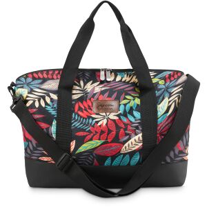 Utazótáska, repülőgéphez, fekete virágokkal, női, 40x30x16 cm, ZG822 114381825 - Utazótáska