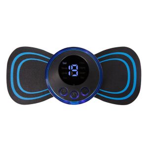 MRG MMA863 EMS izomstimulátor, Közeli kép a készülékről, amely az LCD kijelzőt és a vezérlőgombokat mutatja. - Izomstimuláló