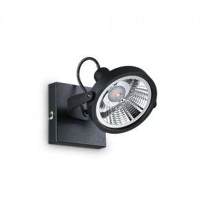 Spot de perete Ideal Lux Glim PL1 negru metalic cu soclu GU10 - Aplice perete