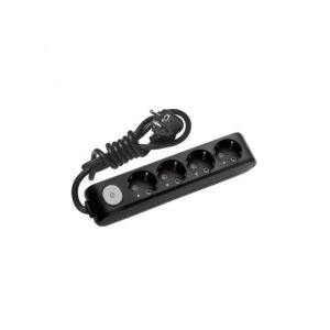Verlängerungskabel 4 Steckdosen 1,5 Meter + Schalter X-tendia Panasonic, Schwarz