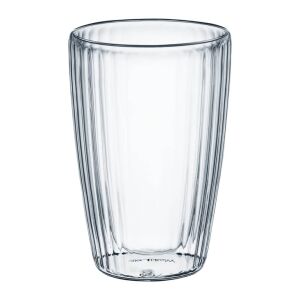 Ambition Curly duplafalú üvegpohár, átlátszó bordázott dizájn - Pohár