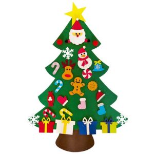 DIY Filz Weihnachtsbaum mit bunten Ornamenten - Weihnachtsdekoration