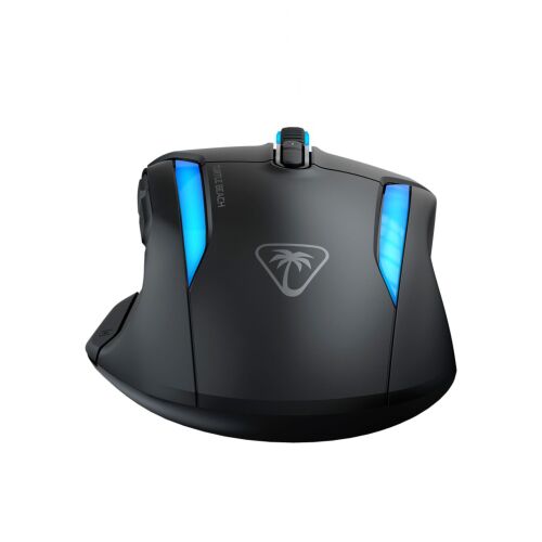 Vedere unghiulară a mouse-ului de gaming Turtle Beach Kone II cu RGB albastru
