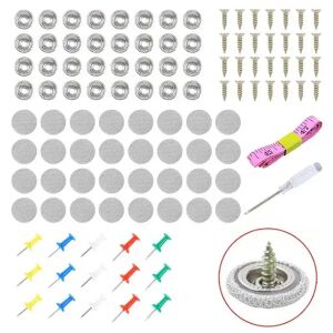 Autós tetőkárpit javítókészlet, 60 szürke szegecs + 60 színes gombostű