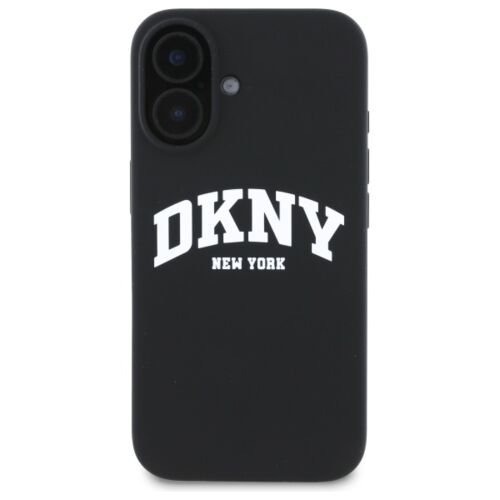 DKNY fekete szilikon iPhone 16 tok fehér logóval - Telefon