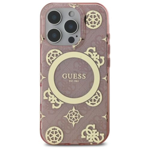 Guess IML Peony 4G MagSafe tok iPhone 16 Pro készülékhez - rózsaszín - Guess