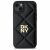 DKNY iPhone 15 Plus tok, fekete steppelt kialakítás arany logóval