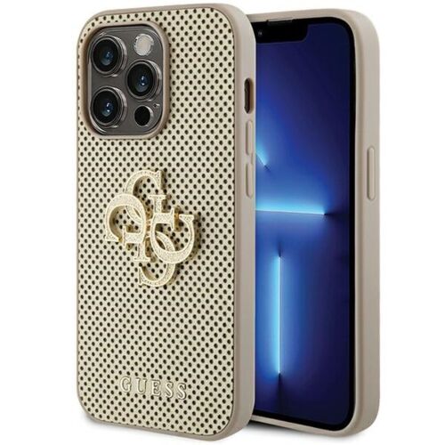 Guess Perforated 4G Glitter tok iPhone 15 Pro-hoz - arany 114397546 - Telefon