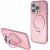 Guess Ring Stand Script Glitter MagSafe tok iPhone 15 Pro-hoz - rózsaszín