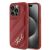 Karl Lagerfeld Diagonal Quilted Script tok iPhone 15 Pro Max készülékhez, piros, elülső és hátulnézet