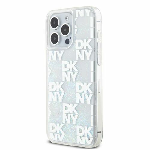 DKNY Liquid Glitter Multilogo tok iPhone 15 Pro Max telefonhoz, fehér - DKNY