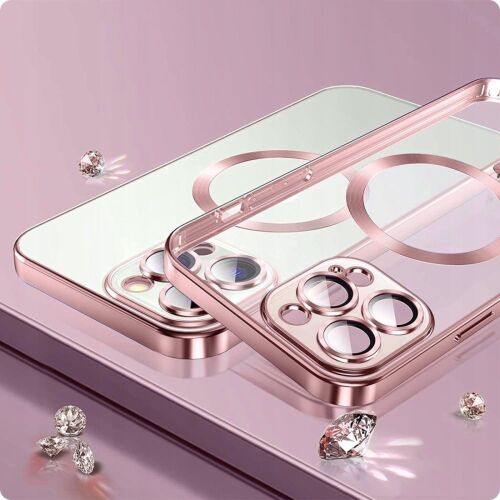 Tech-Protect MagShine Line MagSafe iPhone 14 Pro tok lila színben, átlátszó háttal és kamera védőgyűrűvel - Tech-Protect