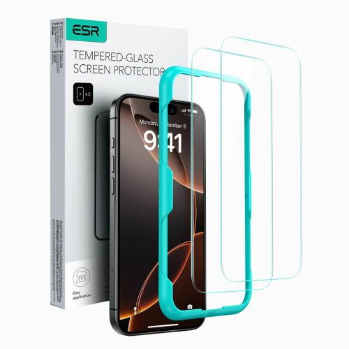 ESR Tempered Glass 2-PACK iPhone 16-hoz - átlátszó 114403338 - Mobiltelefon kiegészítő