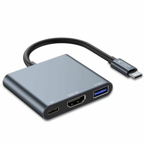 HUB Tech-Protect V1 3 az 1-ben USB-C hub USB-A 3.0, USB-C PD 100W és HDMI 4K 30Hz kimenettel, szürke - USB elosztó