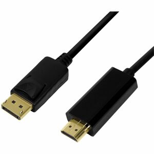 Logilink DisplayPort cable, DP 1.2 to HDMI 1.4, black, 1m (CV0126) 114405339 - DisplayPort átalakító