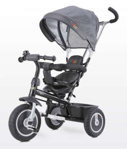 Toyz Buzz Graues Dreirad mit verstellbarem Verdeck und Elterngriff - Dreiräder