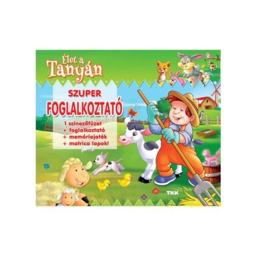 Élet a tanyán foglalkoztató füzet, színező, memóriajáték, matricák, farmás téma, gyerekeknek