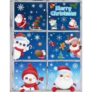 Karácsonyi sztatikus ablakmatrica, Vanco-Up - Mikulás, hóember, állatok 145587740 - Ablakmatrica