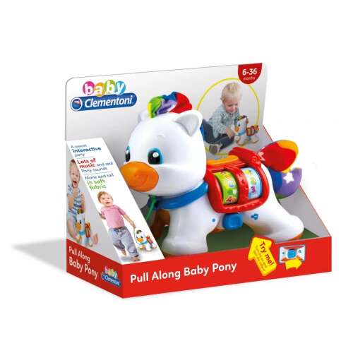Clementoni Baby Interactive Pull Pony mit Ton und Melodien #weiß-orange 40211260