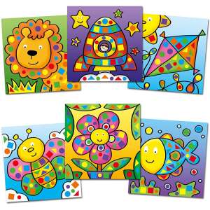 GALT Mosaic Picture Kit - Assorted designs including lion, rocket, kite, butterfly, flower, and fish - Galt