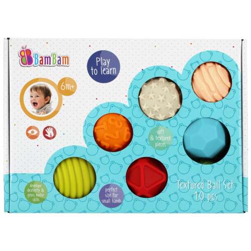 Set de bile texturate BamBam 10 buc in ambalaj