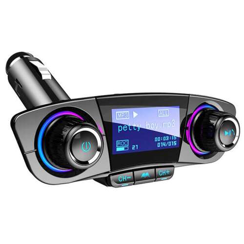Transmițător FM Bluetooth auto Sumker cu încărcător USB și funcție de apeluri în modul mâini libere