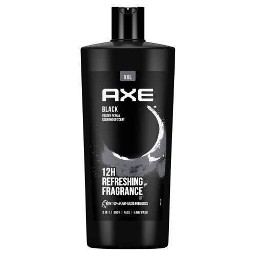 Axe Black 3-in-1 Duschgel, Gesichts- und Haarshampoo, 700ml, XXL Größe, gefrorener Birnen- und Zedernholzduft, 12 Stunden erfrischender Duft