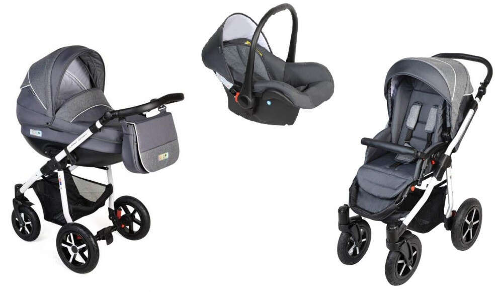 Dorjan Danny Sport Prim VIP 3in1 multifunkciós Babakocsi - szürke-...