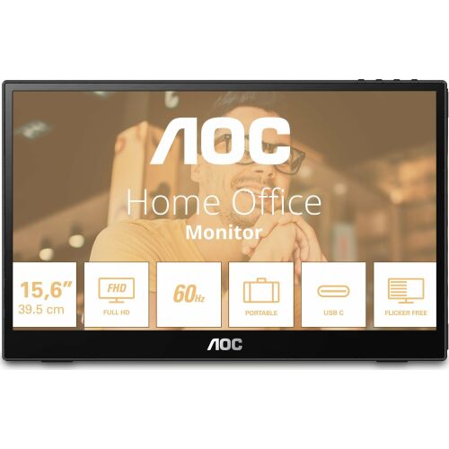 Počítačový monitor AOC T2 16T3EA 39,6 cm (15.6") 1920 x 1080 pixelov Full HD Čierny (16T3EA) 144938572