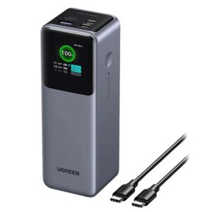 Ugreen 25000mAh 200W Szybkoładująca Powerbank, szary, z dwoma kablami USB-C - Ugreen