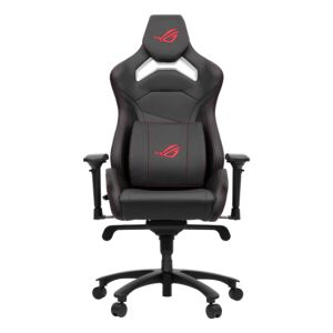 Gaming стол ASUS ROG Chariot X Core, черен с червени акценти, преден изглед - Мебели