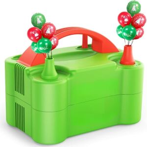 Dr.meter elektromos léggömbpumpa, zöld és piros, gyorsan felfújja a léggömböket, tökéletes partikhoz, esküvőkhöz és születésnapokhoz - Elektromos pumpa