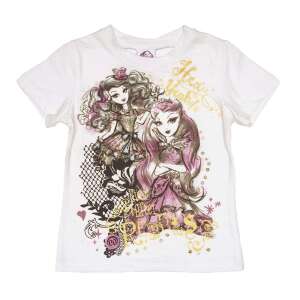 Ever After High lány póló, Apple White és Raven Queen karakterekkel, fehér póló színes nyomattal - Mattel