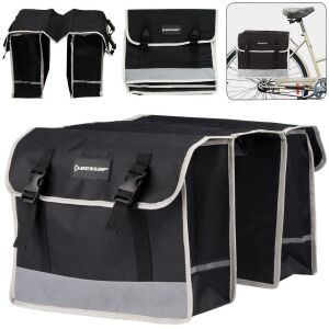Geantă dublă pentru bicicletă Dunlop - Colaj cu exemplu de utilizare - Portbagaje bicicleta