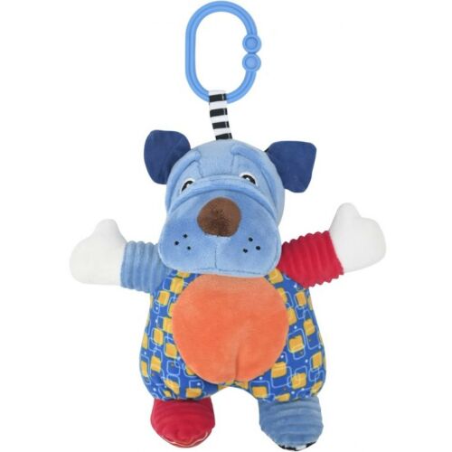 Lorelli Toys Kék Kutya plüss csörgő játék rágókával - Babakocsi és kiságy játék