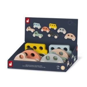 Janod Sweet Cocoon fa játék autók bemutató dobozban - Janod