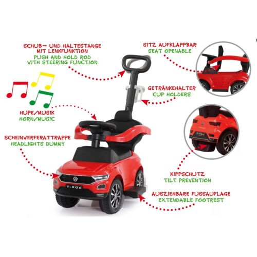 Jamara 460461 Tolóautó VW T-Roc piros 3in1 119615598
