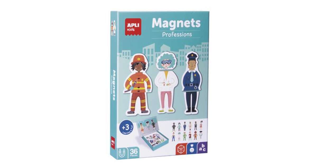 APLI Magnetic skill set, 36 pieces, APLI Kids Magnets, professions 