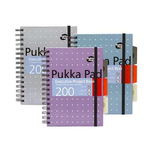 PUKKA PAD Caiet cu spirală, A5, cu linii, 100 de pagini, PUKKA PAD "Metallic Project Book", culori mixte