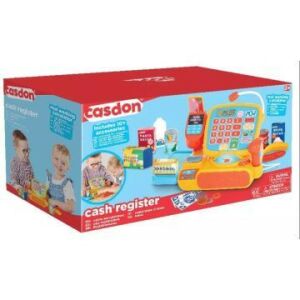 Casdon Elektroniczna Kasa Zabawkowa z Mikrofonem i Akcesoriami, 10 elementów - Sklep, zabawa, zakupy