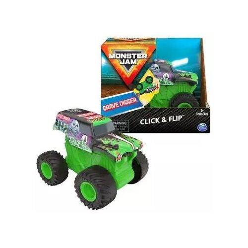 Monster Jam Grave Digger Click & Flip hátrahúzhatós kisautó