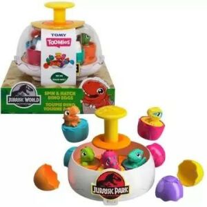 Jucărie Tomy Toomies Jurassic World Ouă de dinozaur rotative. Jucărie interactivă rotativă cu ouă colorate de dinozaur pentru copii mici. - Premergatoare și Jocuri de dezvoltare pentru copii mici
