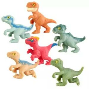Goo Jit Zu Jurassic World Mini Akciófigurák 6 darabos készlet kibontva - Goo Jit Zu